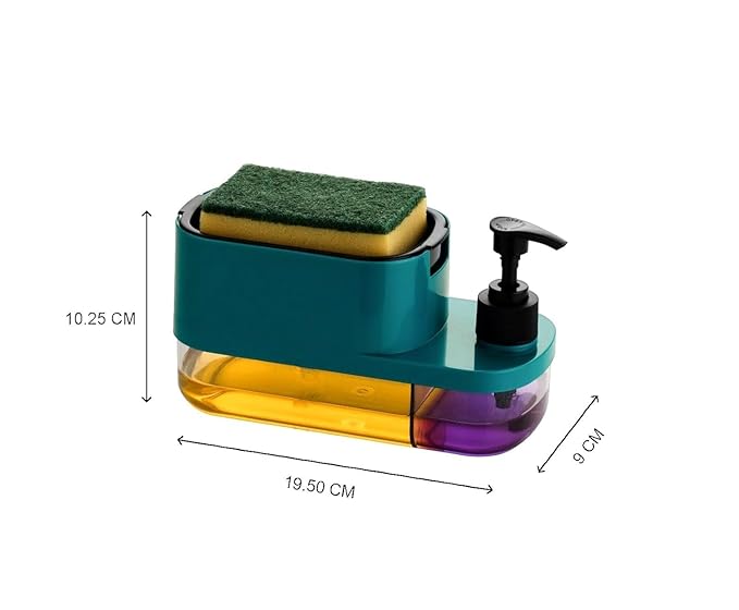 3 in 1 Dish Soap Liquid Dispenser Sponge Holder