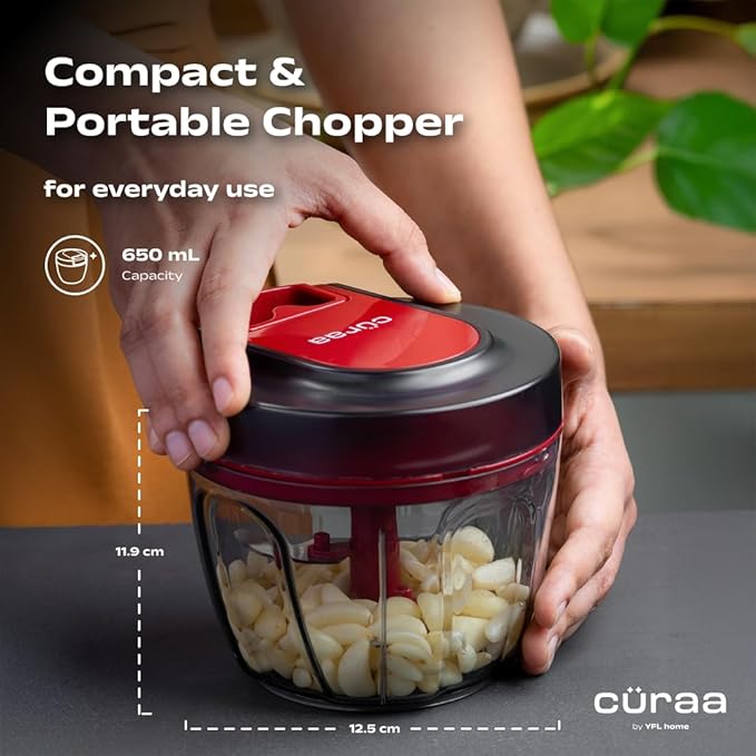 Home ChopLab Lite Manual Chopper | 650 ml Portable Vegetable Chopper