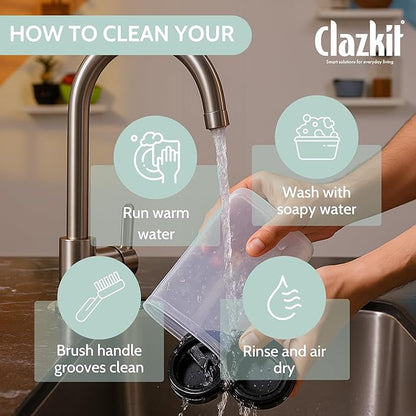 Airtight Transparent Lock Food Storage 4 Section Container Jar for Grocery