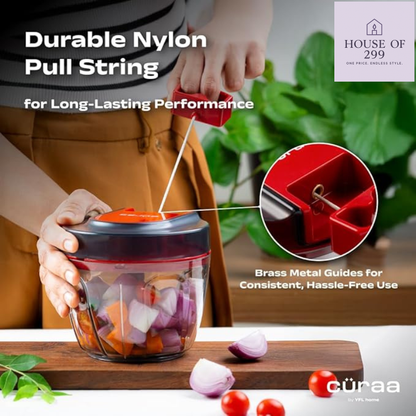 Home ChopLab Lite Manual Chopper | 650 ml Portable Vegetable Chopper